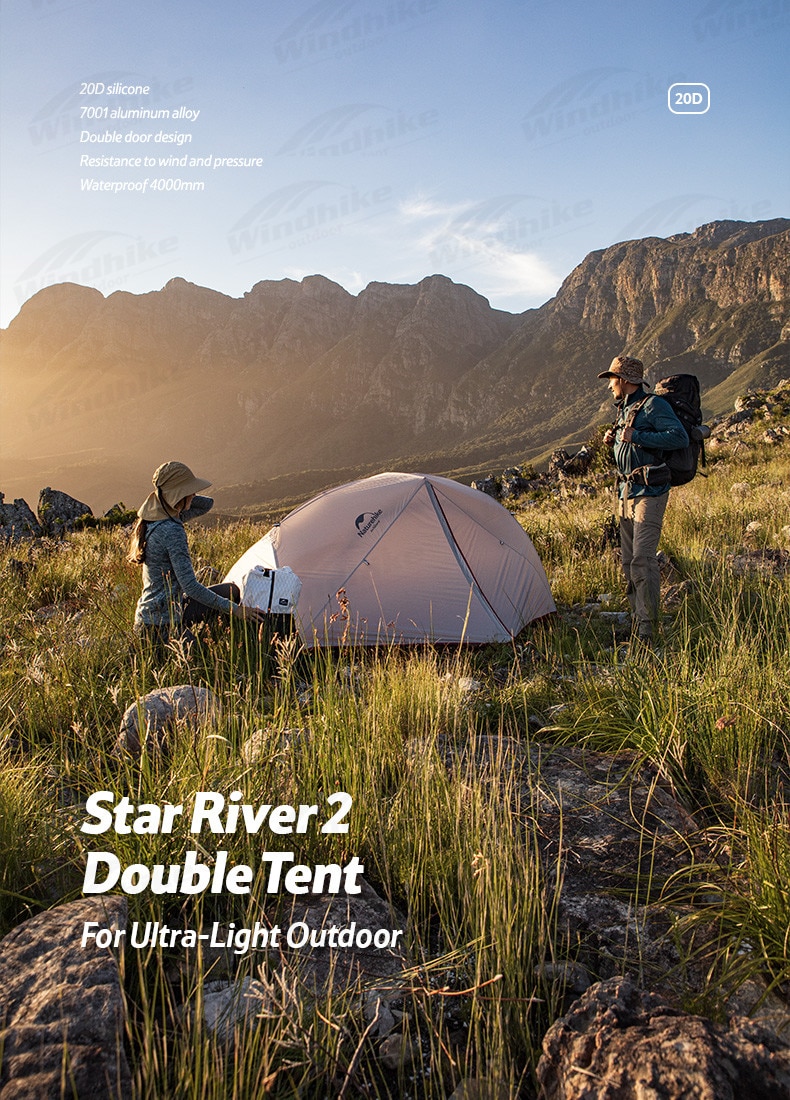 Cheap Goat Tents  Star River 2 Camping Tent 2 Person 4 Seasons 1.8kg Double Layer Rainproof Tent Outdoor Camping Tourist Tent Tents 